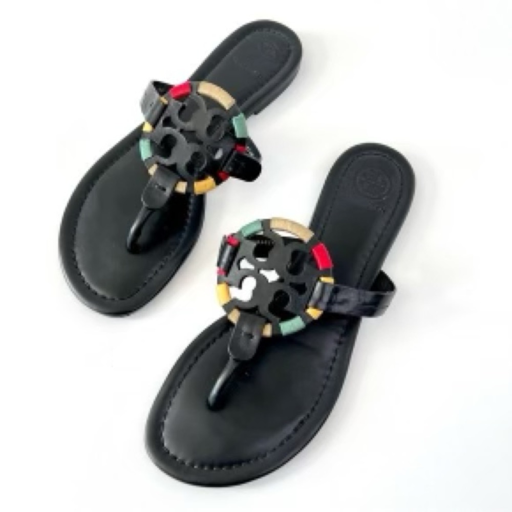The Miller Embroidered Black Multi Color Sandal